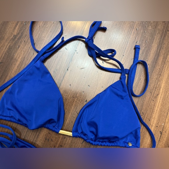 Adara Bikini Size Large Royal Blue Miami Style Cheeky Triangle Tanning Beach New - Picture 2 of 10